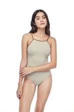 Ozero Swimwear Oron One-Piece sporty Swimsuit, worn by model on reversible side in Cloud color, designed in Malaysia from sustainable fabrics.