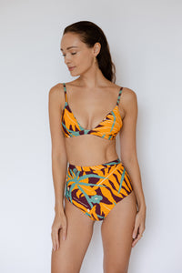 High-waisted bikini bottom in The Datai Print Umber, Swimwear Malaysia