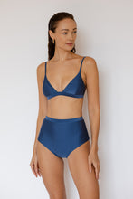 High-waisted bikini bottom in Shimmer Dark Blue, Swimwear Malaysia