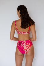 High-waisted bikini bottom in The Datai Print Pink,  Swimwear Malaysia