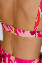 Deep V Triangle Bikini Top in The Datai Print Pink, Swimwear Malaysia