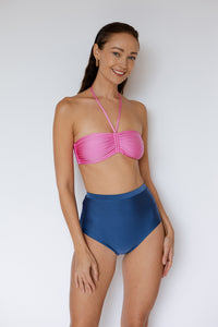 Bandeau Bikini Top in Shimmer Baby Pink, Swimwear Malaysia