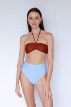 Ozero Swimwear sustainable bikini bottom in sky blue, front view, Kuala Lumpur, Malaysia