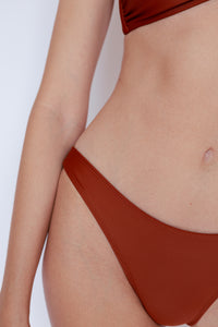 Ozero Swimwear sustainable bikini bottom in pecan brown, details, Kuala Lumpur, Malaysia