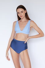 Ozero Swimwear sustainable bikini top in sky blue, front view, Kuala Lumpur, Malaysia