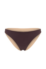 Ozero Swimwear Como Bikini Bottom in Dark Brown, reversible, sustainable fabrics, made in Bali.