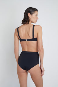 Ozero Swimwear Constance Sustainable Bikini Bottom in Black, back view