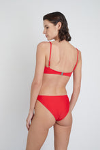 Ozero Swimwear Malawi Sustainable Bikini Top in Scarlet Red, back view 
