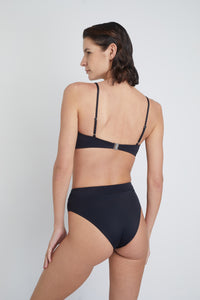 Ozero Swimwear Valday Sustainable Bikini Bottom in Black, back view
